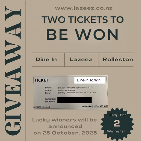 Two Tickets to Be Won - Dine-in Giveaway