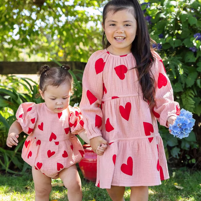 Postie Valentines Outfits on two little girls