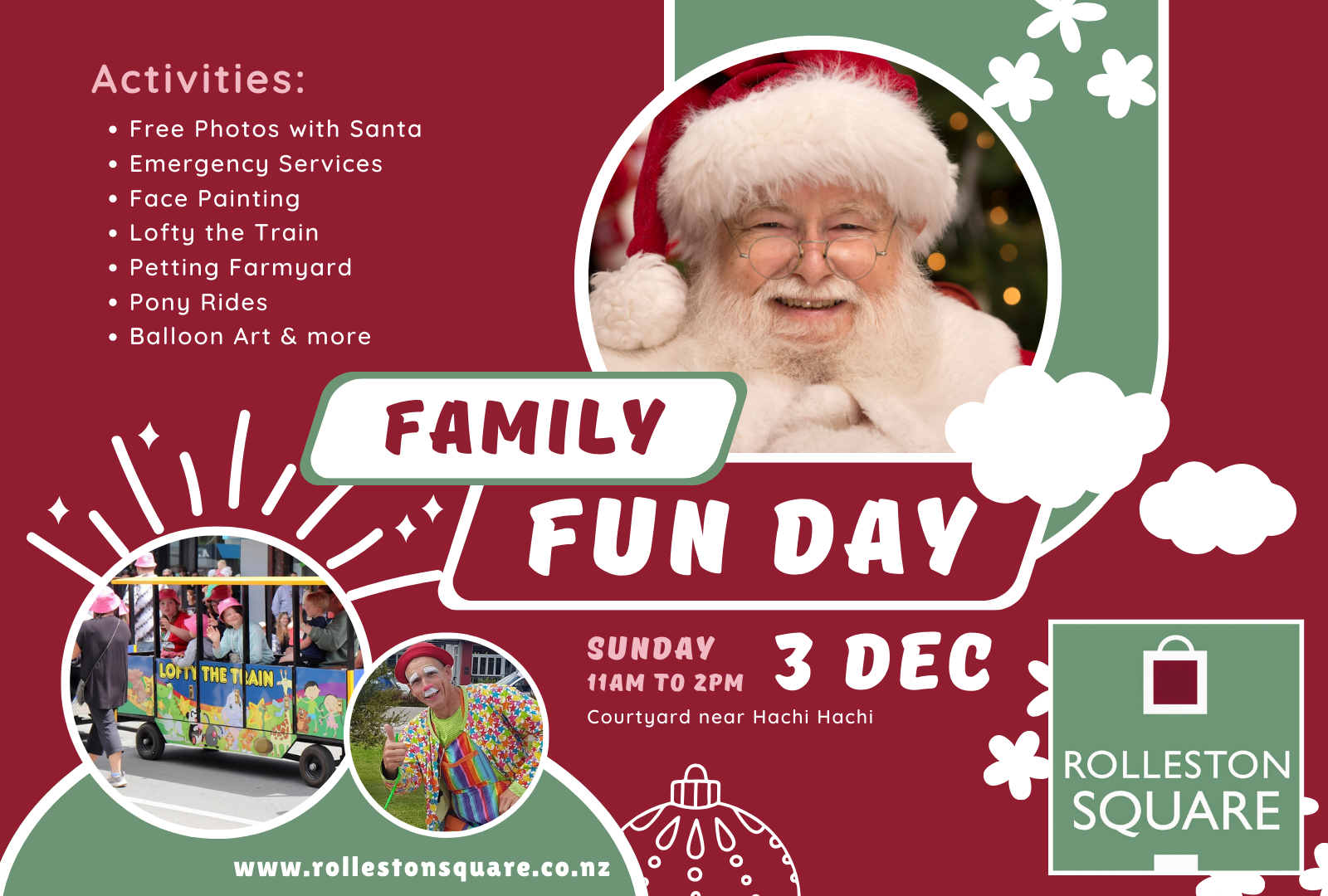 Rolleston Square Family Fun Day with Santa Photos and Activities